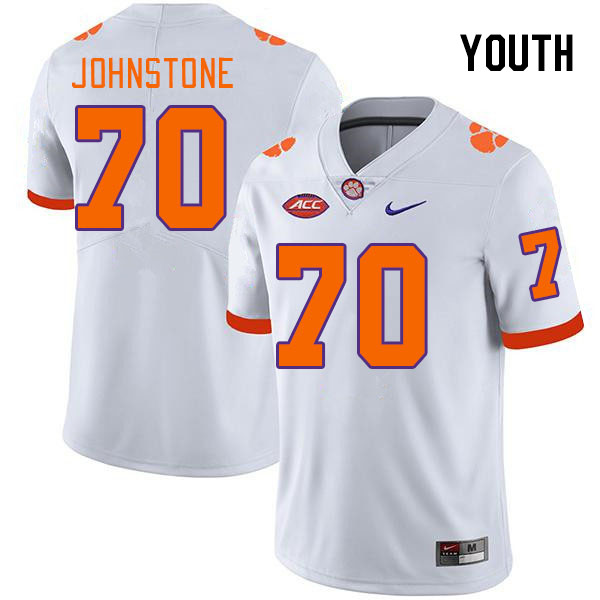 Youth Clemson Tigers Mason Johnstone #70 College White NCAA Authentic Football Stitched Jersey 23KU30UD